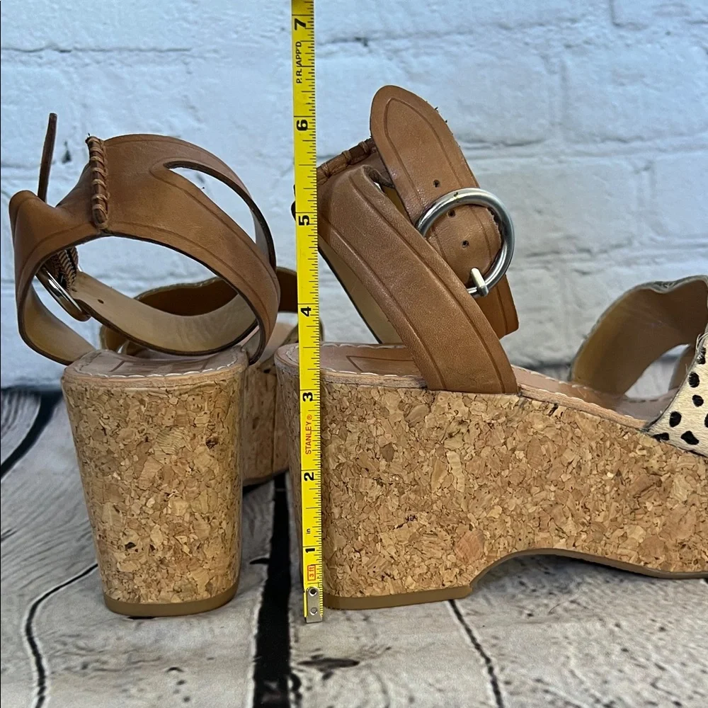 * Dolce Vita Linda platform wedge sandals in leopard calf hair